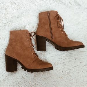 Forever 21 Faux Leather Brown Booties Size US 10